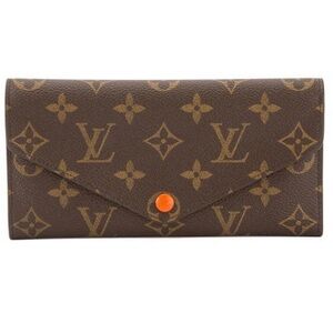 Authentic Louis Vuitton Monogram Josephine Wallet, Orange detail